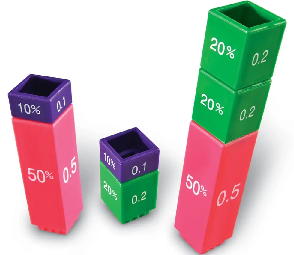 Tours des équivalences fractions - 51 cubes encastrables