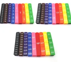 Tours des équivalences fractions - 51 cubes encastrables