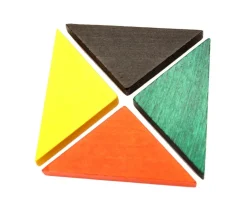 Triangle rectangle isocèle noir 67 x 47 x 8 mm en bois