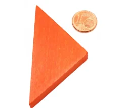 Triangle rectangle isocèle orange 67 x 47 x 8 mm en bois