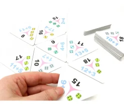 Tri-dominos de 1 à 20 addition soustraction chiffres et points.