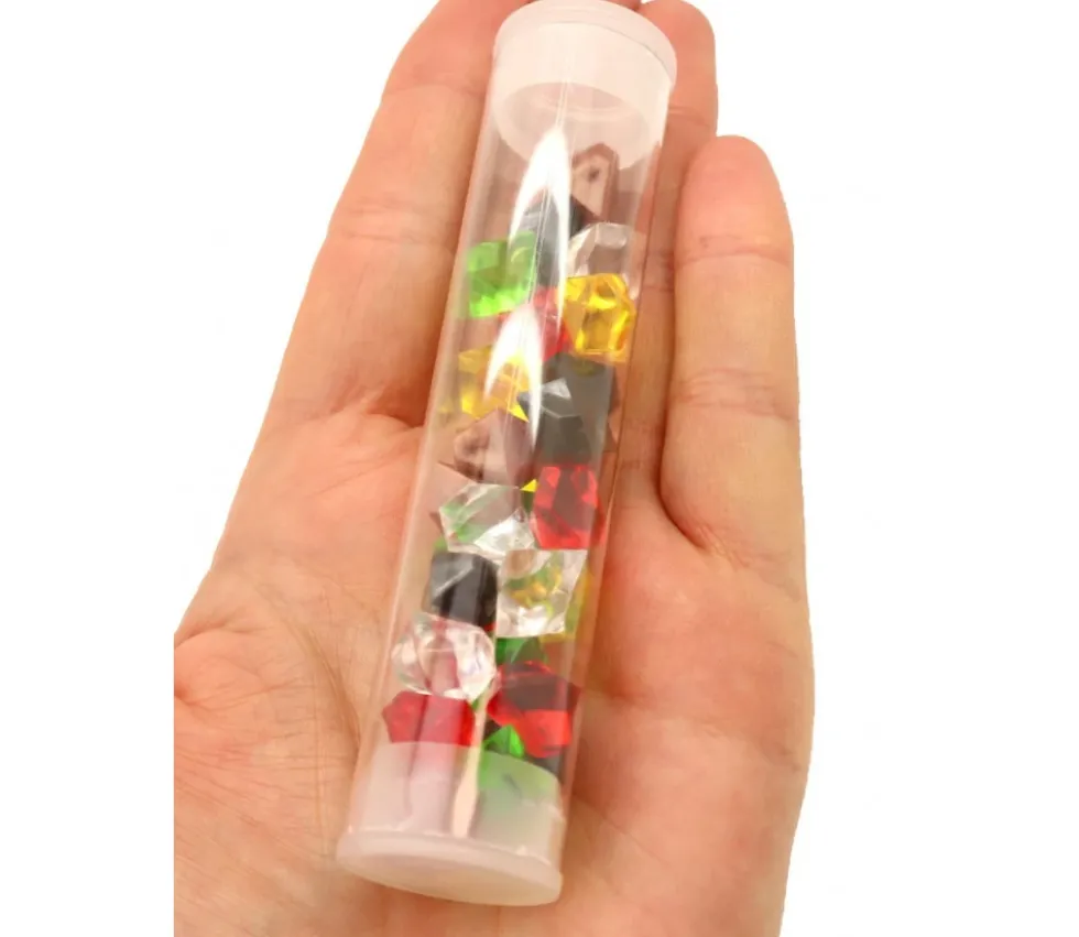 Tube 30 mini gems multicolores pépites gemmes