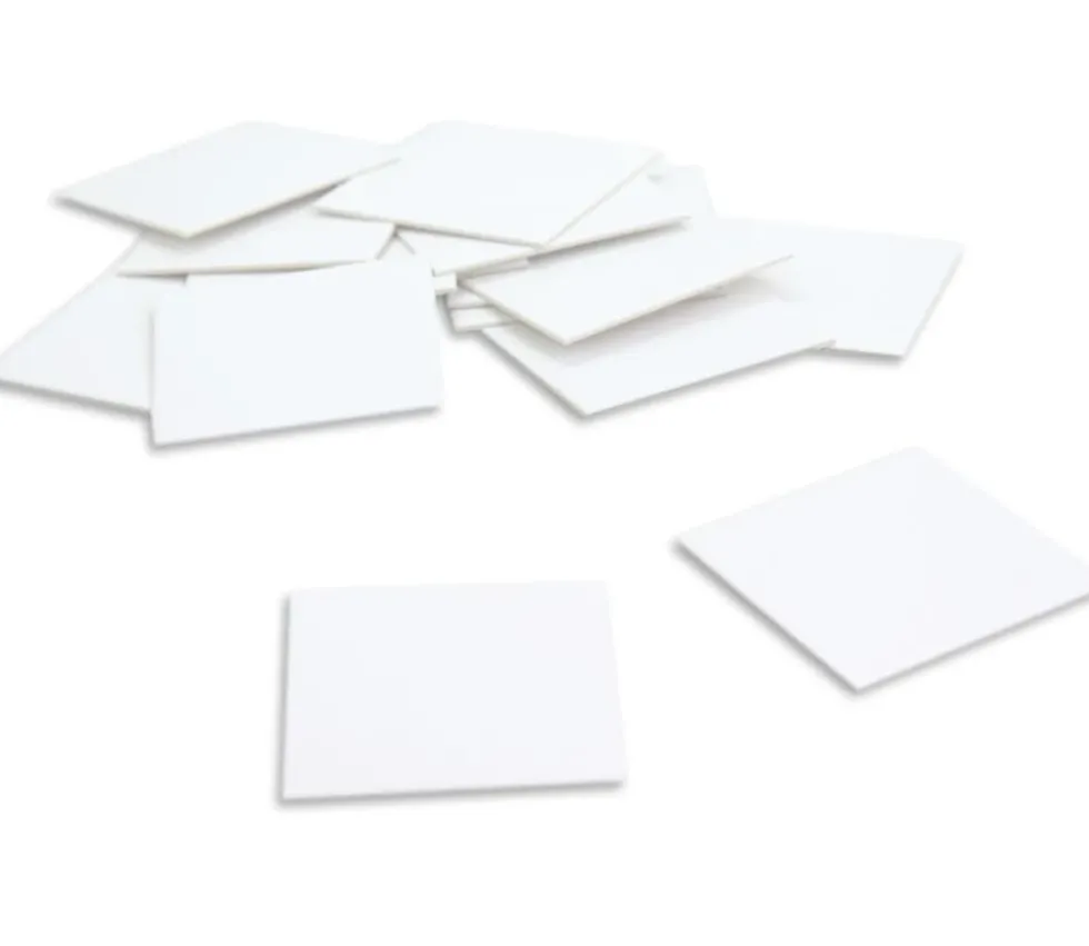 15 Tuiles carré 50x50 mm jetons blancs rigides