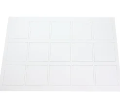 15 Tuiles carré 50x50 mm jetons blancs rigides
