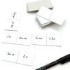 24 tuiles dominos 75 x 37 mm carton rigide blanc/gris vierge tuiles à personnaliser