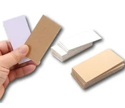 24 tuiles dominos 75 x 37 mm carton rigide blanc/gris vierge tuiles à personnaliser