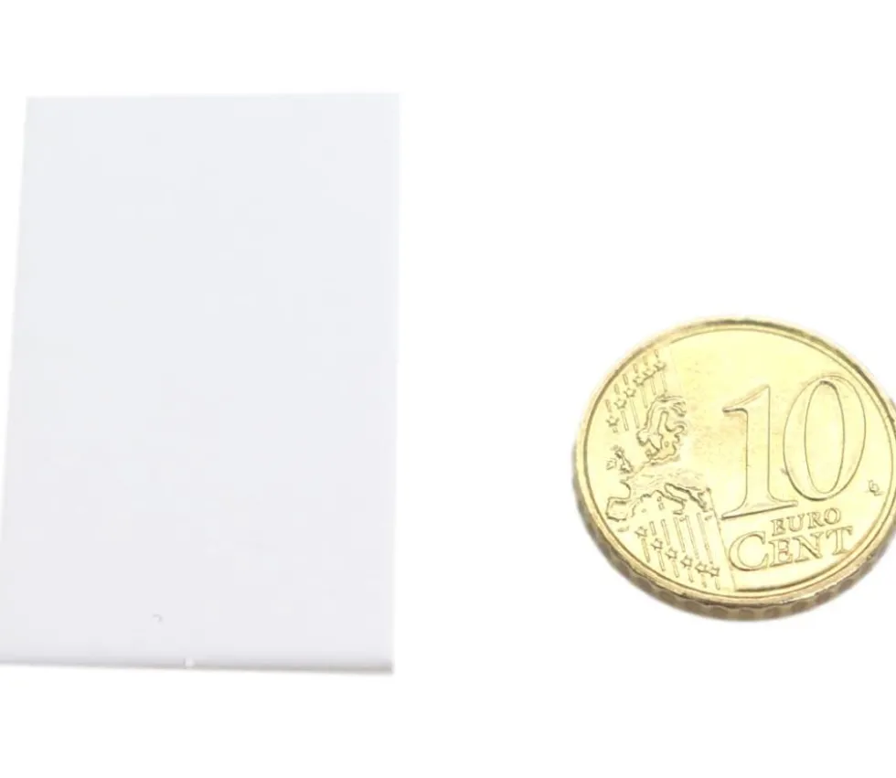 10 Tuiles jetons épais rectangles blancs 20x40 mm vierge à personnaliser