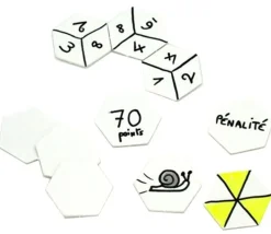20 Tuiles 25 mm hexagones jetons épais blancs