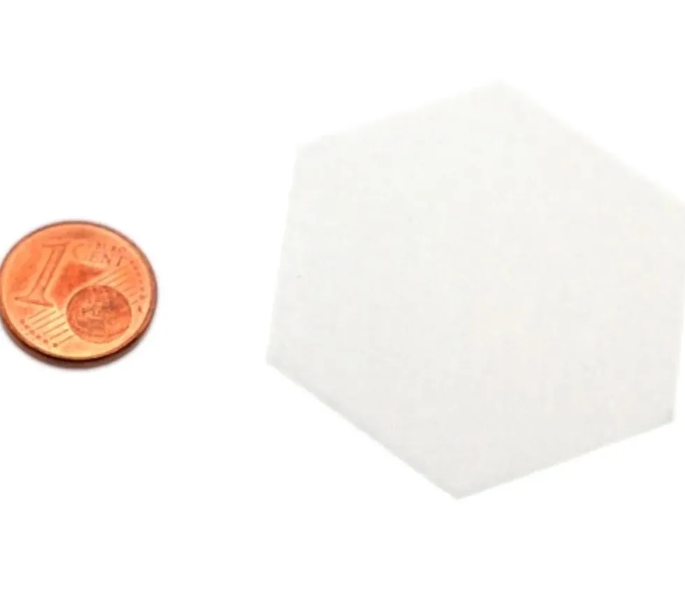 15 Tuiles épaisses hexagones blancs 50 mm vierge à personnaliser