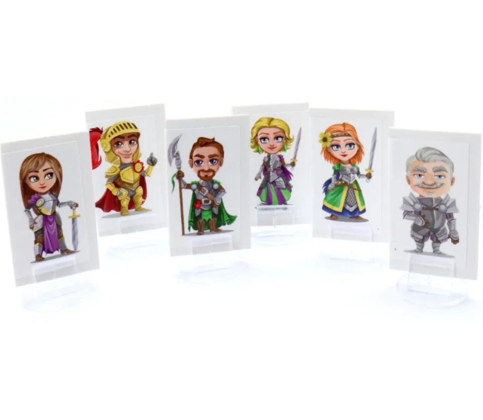 6 Tuiles personnages "chevalerie" 24 x 40 mm