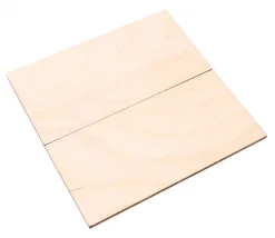 2 tuiles rectangles 10 x 5 cm en bois CP brut
