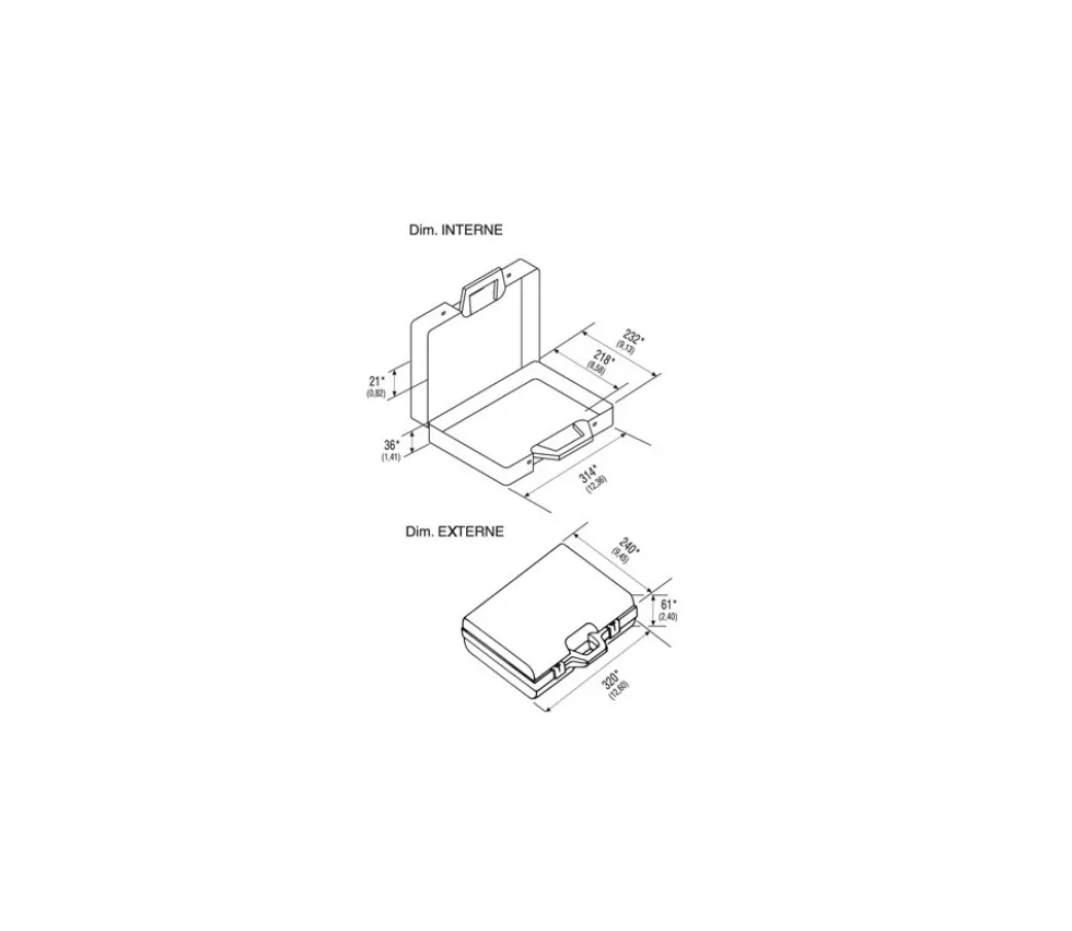 Valisette A4 vide de 31.5 x 24 x H 6 cm pour jeu