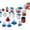 17 volumes géométriques plastique translucide 5.6 cm - Solides à remplir