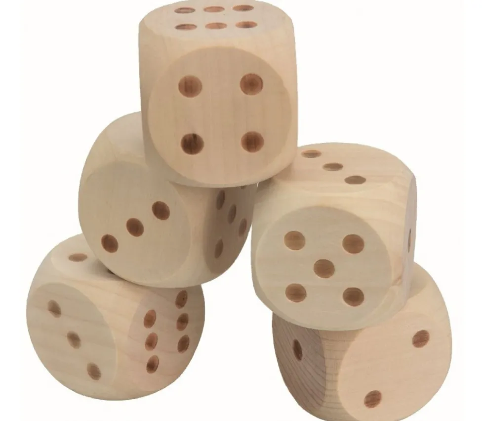 YAMS GARDEN : 5 Dés géants en bois 55 mm