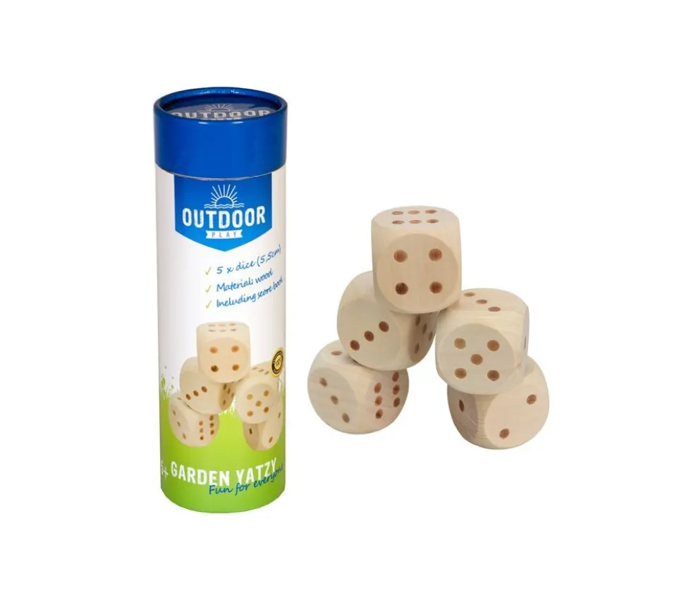 YAMS GARDEN : 5 Dés géants en bois 55 mm