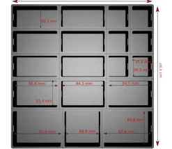 Zacabox - 18 compartiments modulaires avec couvercle - Sabot de rangement pour boite de jeu